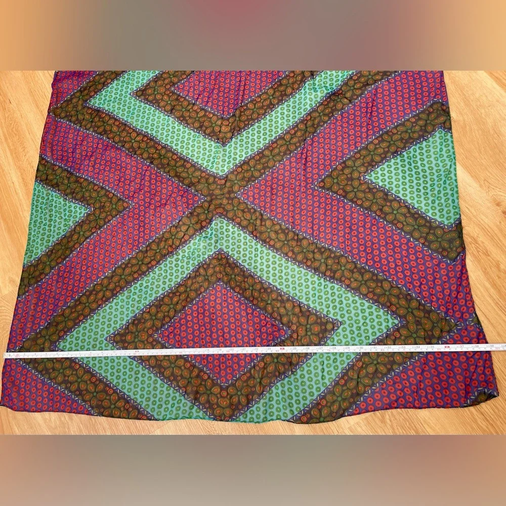 Large paisley scarf geometric polka dots multicolor wrap shawl